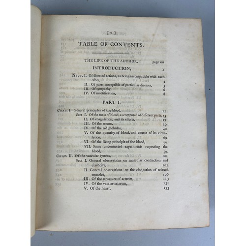 306 - JOHN HUNTER: A TREATISE ON THE BLOOD, INFLAMMATION AND GUN-SHOT WOUNDS TO WHICH IS PRE-FIXED A SHORT... 