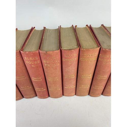 312 - CHARLES DICKENS 'THE COMPLETE WORKS OF CHARLES DICKENS' 34 VOLUMES 'GADSHILL EDITIONS',

Red cloth b... 