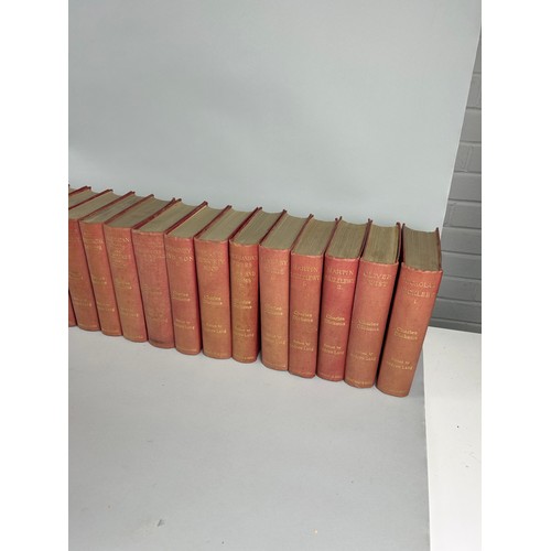 312 - CHARLES DICKENS 'THE COMPLETE WORKS OF CHARLES DICKENS' 34 VOLUMES 'GADSHILL EDITIONS',

Red cloth b... 