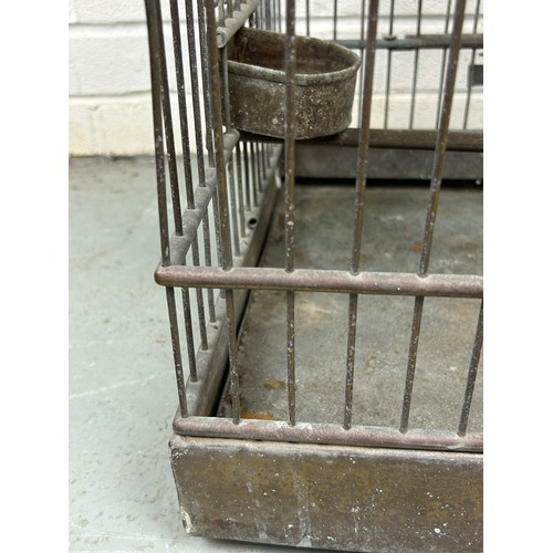 514 - A WROUGHT IRON BIRD CAGE, 

60cm x 38cm x 38cm