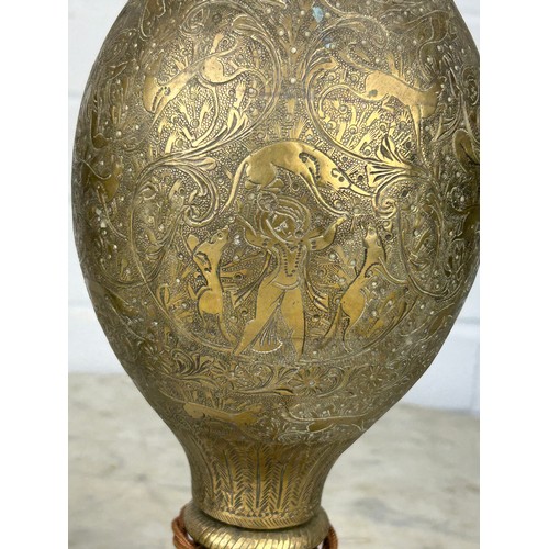 479 - PAIR OF INDIAN BRASS LAMPS 

46cm x 13cm