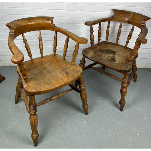 494 - A PAIR OF SMOKERS ARMCHAIRS,

80cm x 61cm x 60cm