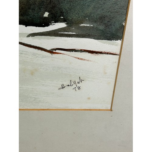 435 - HAL YATES ‘SKIING IN THE BOLLIN VALLEY’ WATERCOLOUR PAINTING ON PAPER,

Signed and dated 1974.