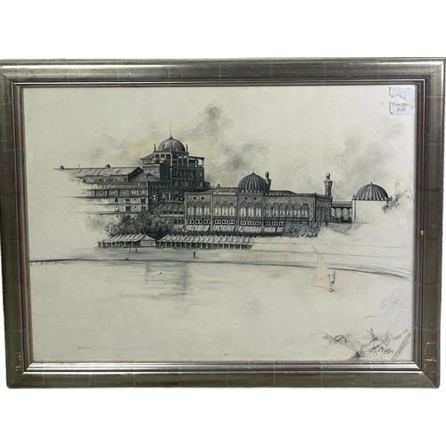 458 - A PRINT OF CRYSTAL PALACE IN LONDON, 

61cm x 44cm 

Mounted in a frame and glazed.