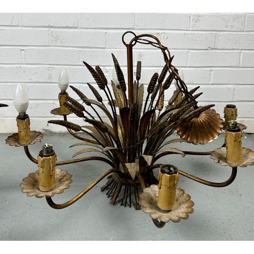 503 - A NEAR PAIR OF WHEAT SHEAF CHANDELIERS, 

Largest 75cm x 66cm