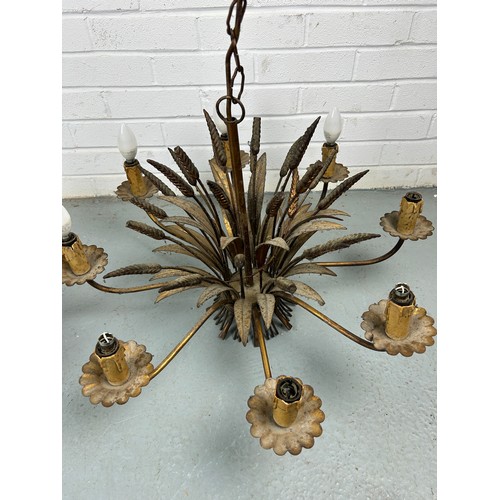 503 - A NEAR PAIR OF WHEAT SHEAF CHANDELIERS, 

Largest 75cm x 66cm