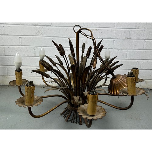 503 - A NEAR PAIR OF WHEAT SHEAF CHANDELIERS, 

Largest 75cm x 66cm