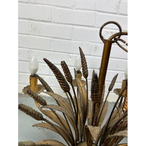 503 - A NEAR PAIR OF WHEAT SHEAF CHANDELIERS, 

Largest 75cm x 66cm