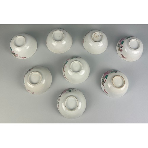 73 - A SET OF EIGHT 20TH CENTURY CHINESE BOWLS DECORATED WITH BIRDS AND FLOWERS (8) 

12cm x 6cm