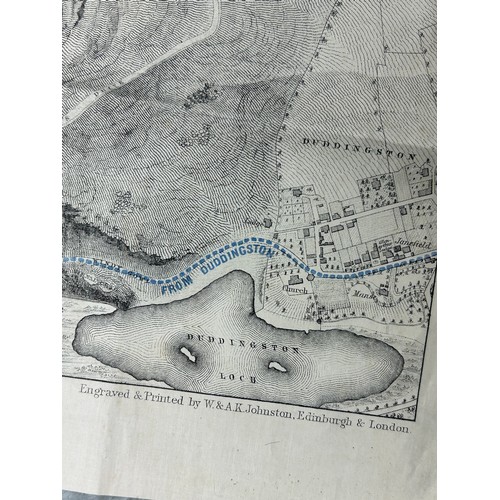 472 - A MAP BY W AND A.K. JOHNSTON DEPICTING EDINBURGH RAILWAY STATIONS, RENDEZVOUS, LINES OF MARCH, DISPO... 