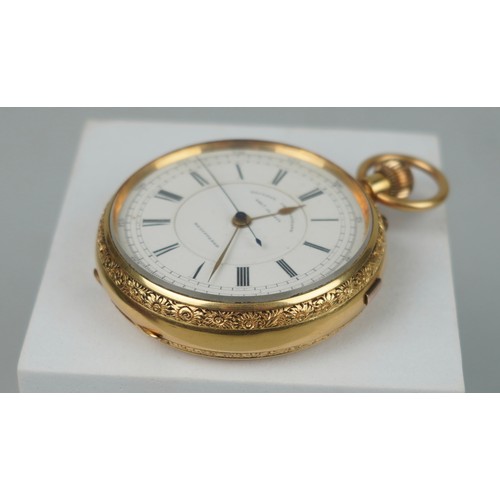 172 - AN 18CT GOLD CHRONOGRAPH POCKET WATCH 
146gms,

Outer case 5.6cm D