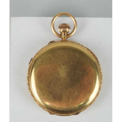 172 - AN 18CT GOLD CHRONOGRAPH POCKET WATCH 
146gms,

Outer case 5.6cm D