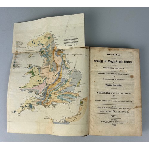 287 - WILLIAM CONYBEARE AND WILLIAM PHILLIPS: OUTLINES OF GEOLOGY OF ENGLAND AND WALES, 1822, 

Hand colou... 