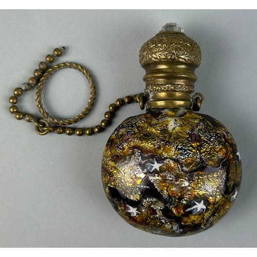 108B - ATTRIBUTED TO PIETRO BIGAGLIA: A GOLD COLOURED STONE WITH STARS BRASS SNUFF BOTTLE, 

The bottle wit... 