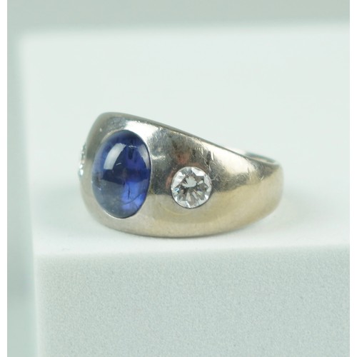 189 - A 14CT GOLD SAPPHIRE & DIAMOND RING 11.5GMS