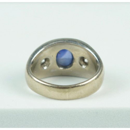 189 - A 14CT GOLD SAPPHIRE & DIAMOND RING 11.5GMS