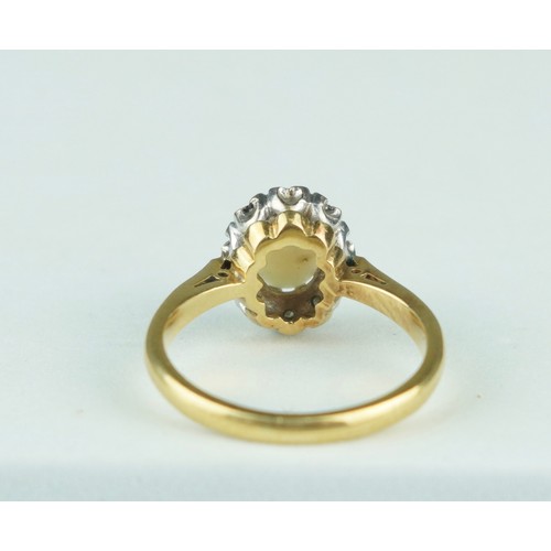 204 - 18CT GOLD DIAMOND & OPAL RING 3.9gms