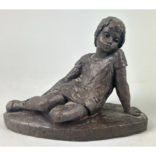 536A - KARIN JONZEN (BRITISH 1914-1998), DAY DREAMER, A BRONZE RESIN FIGURE
Signed 'KJ' to base 14.5cm high... 