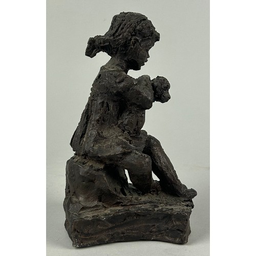 536C - KARIN JONZEN (BRITISH 1914-1998), GIRL WITH DOG, A BRONZE RESIN FIGURE
Signed 'KJ' to base 19cm high... 