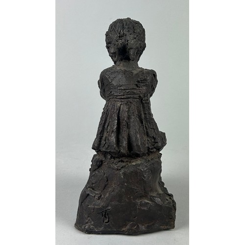 536C - KARIN JONZEN (BRITISH 1914-1998), GIRL WITH DOG, A BRONZE RESIN FIGURE
Signed 'KJ' to base 19cm high... 