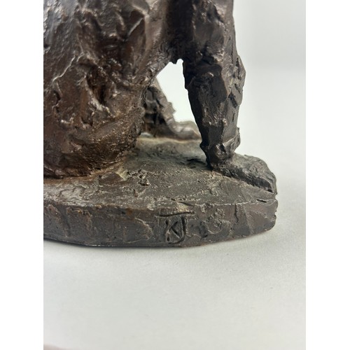 536B - KARIN JONZEN (BRITISH 1914-1998), YOUNG BOY SEATED, A BRONZE RESIN FIGURE
Signed 'KJ' to base 16cm h... 