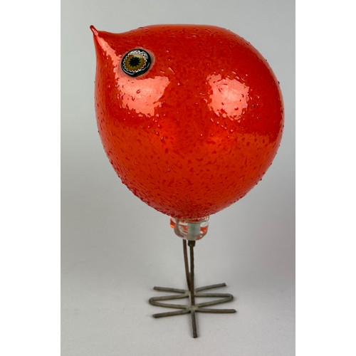 259 - ATTRIBUTED TO ALLESSANDRO PIANON (1931-1964) FOR PULCINO, ORANGE GLASS BIRD

H 22cm