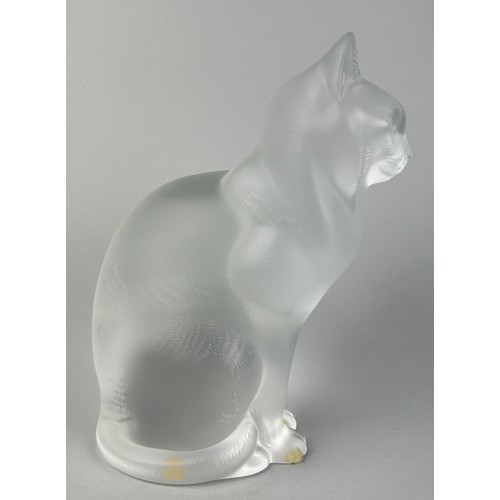 261 - A LARGE LALIQUE FROSTED GLASS CAT, 

21cm H

Signed 'Lalique France' to base.