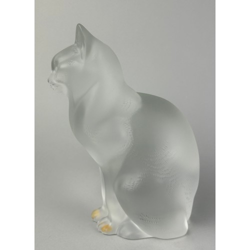 261 - A LARGE LALIQUE FROSTED GLASS CAT, 

21cm H

Signed 'Lalique France' to base.