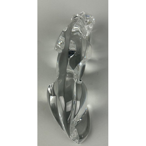 268 - A LARGE BACCARAT GLASS JAGUAR, 

26cm x 7cm