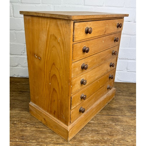 405 - ROWLAND WARD 'THE JUNGLE' PINE COLLECTORS CABINET WITH SIX DRAWERS,