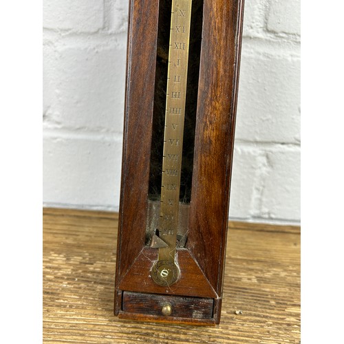 406 - A 19TH CENTURY BAROMETER WITH WOODEN CASE,