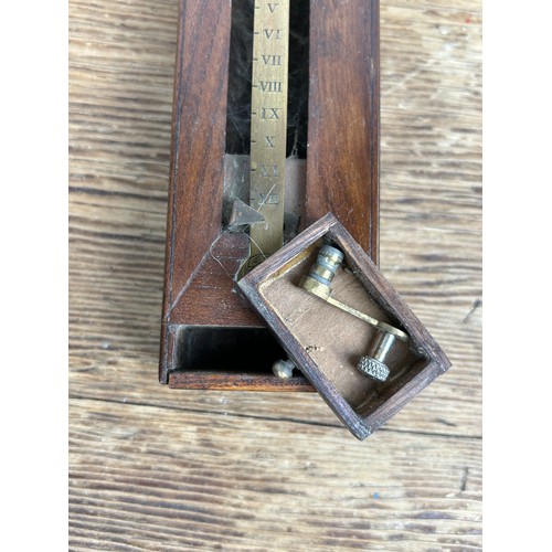 406 - A 19TH CENTURY BAROMETER WITH WOODEN CASE,