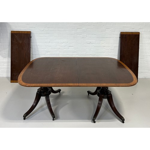 516 - IN THE MANNER OF WILLIAM TILLMAN: A REPRODUCTION MAHOGANY DINING TABLE, 

173cm x 123cm x 75cm