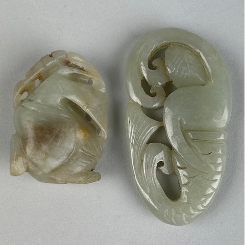 197 - TWO CHINESE JADE CARVINGS, 

Largest 6cm x 3cm