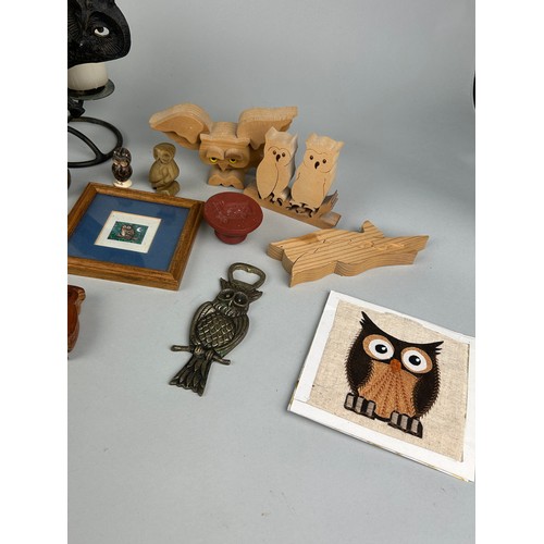 275 - A COLLECTION OF OWL RELATED ITEMS (QTY)