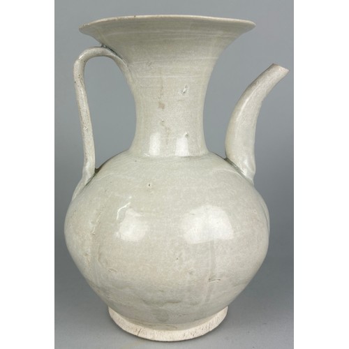 182 - A CHINESE QINGBAI LOBED EWER, SONG TO YUAN DYNASTY, 

19.3cm H x 14cm W