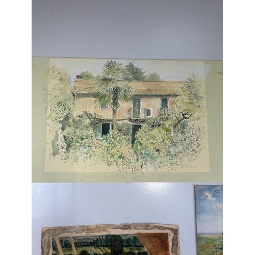 86 - A MIXED COLLECTION OF WATERCOLOURS, 

To include one unusual double sided example depicting landscap... 