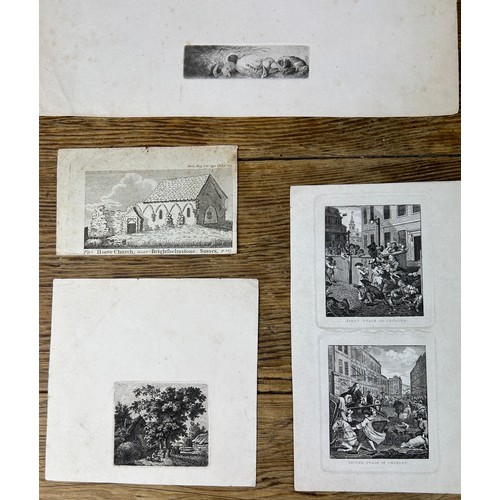 122 - A COLLECTION OF SEVEN SHEETS OF EARLY ENGRAVINGS, 

To include scenes from Sussex