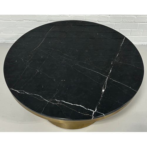 472 - LIANG AND EIMIL CAMDEN ROUND COFFEE TABLE, 

Brushed brass base and black marble top. 

90cm x 90cm ... 