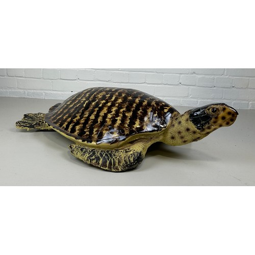 521 - A PAINTED SCULPTURAL MODEL OF A SEA TURTLE, 

90cm x 55cm