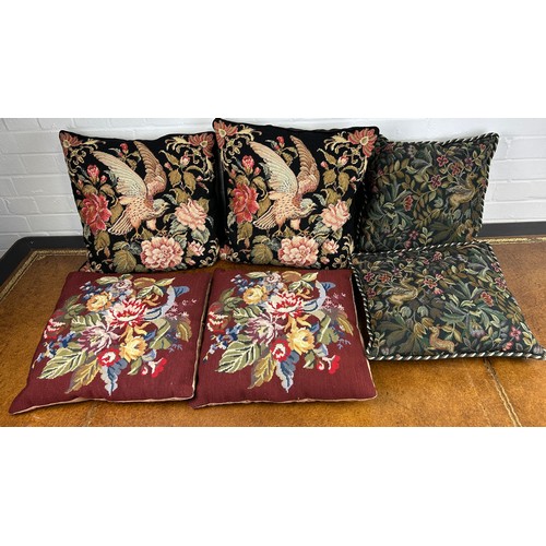 600 - A COLLECTION OF SIX TAPESTRY CUSHIONS (6)