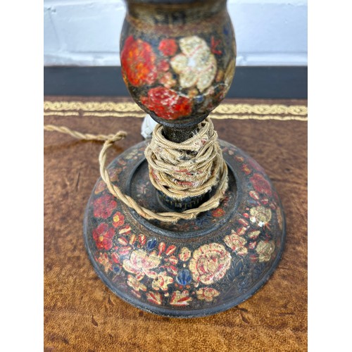 545 - A KASHMIRI POLYCHROME TABLE LAMP, 

58cm H