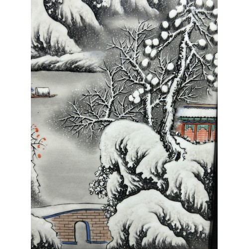 146 - A CHINESE REPUBLIC PERIOD CERAMIC PANEL,

54cm x 31cm