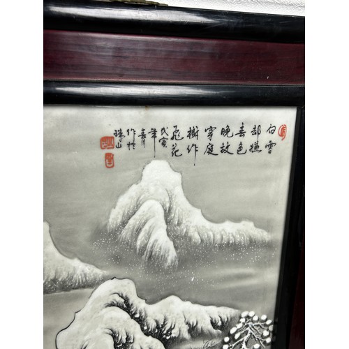 146 - A CHINESE REPUBLIC PERIOD CERAMIC PANEL,

54cm x 31cm