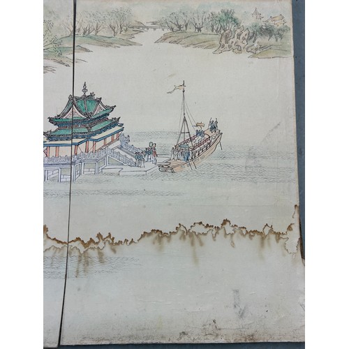 147 - A KOREAN OR CHINESE PAINTING PANELS (4) 

67cm x 45cm each.