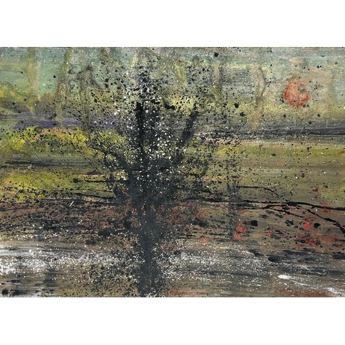 72 - ALLEN DAVID (B.1926): AN ACRYLIC ON PAPER PAINTING, 

Signed by the artist, and dedicated to 'John a... 