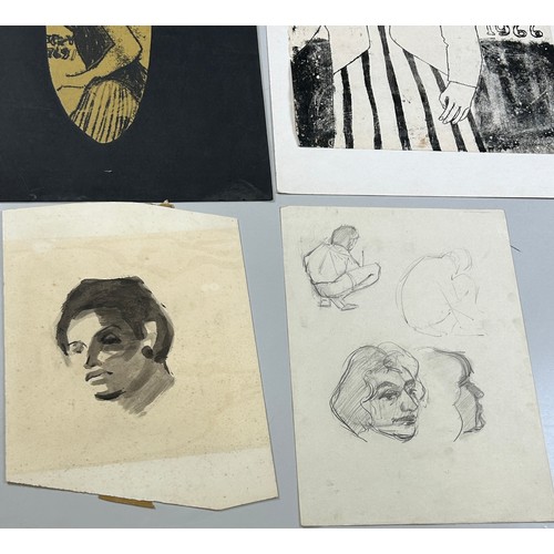 78 - A COLLECTION OF DRAWINGS TO INCLUDE NUDE STILL LIFES, PROFILE STUDIES AND TWO BY 'YATES', dated 1966... 