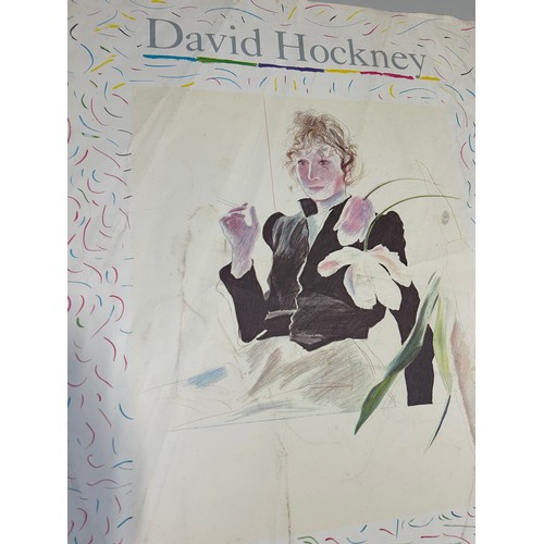 114 - A DAVID HOCKNEY 1980 TATE EXHIBITION POSTER WITH CELIA BIRTWELL, 

76cm x 50cm