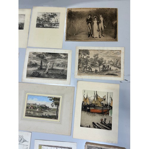 115 - A COLLECTION OF PRINTS, WATERCOLOURS, ETCHINGS AND ENGRAVINGS (24) 

Largest sheet size 66cm x 50cm
... 