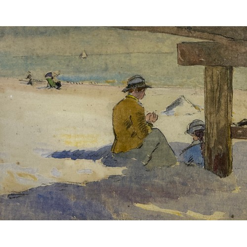 68 - ROBERT GRAHAM DRYDEN ALEXANDER (1875-1945) A PENCIL AND WATERCOLOUR PAINTING ON PAPER DEPICTING FIGU... 